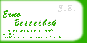 erno beitelbek business card